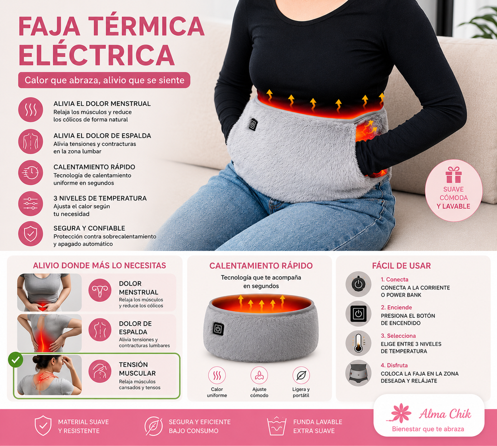 Faja Térmica Cólicos- Dolor Lumbar
